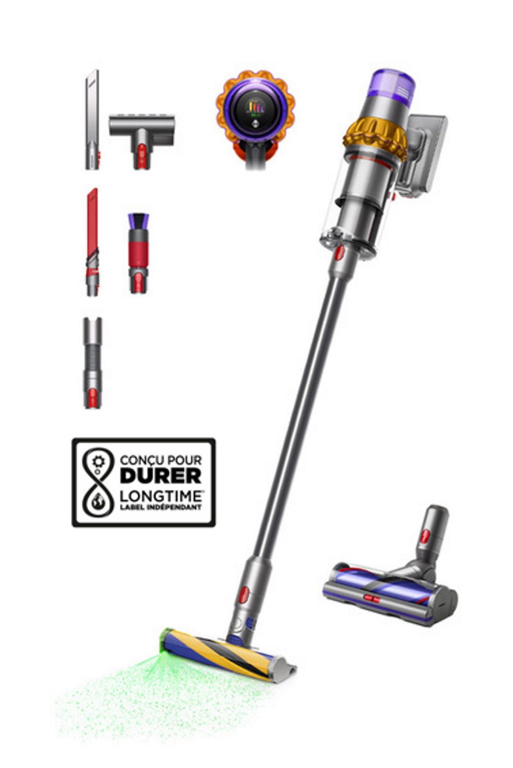 Dyson V15 Detect Absolute + Kit pour nettoyage minutieux